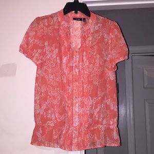 Coral Butterfly Blouse